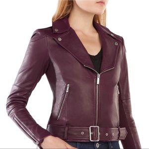 BCBGMAXAZRIA LEATHER MOTO BIKER JACKET